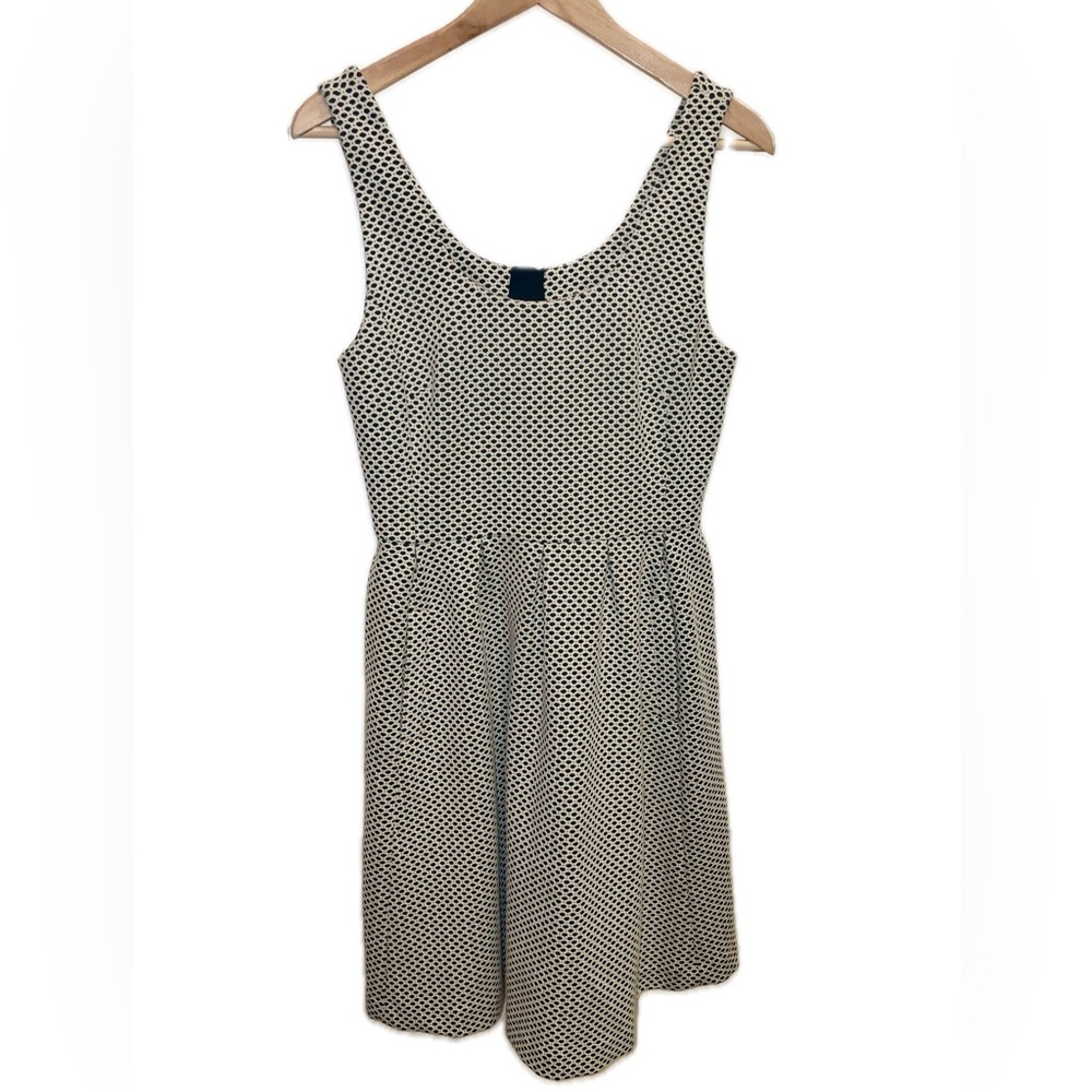 Banana Republic Fit and Flare Dress Black White Size 8 Polka Dot Tank EUC